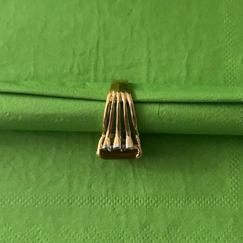 Vintage ‘Citron’ Gold-Tone Ring w/Clear Crystal Embellishments* - Picture 3 of 6